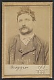 Broggio. (Roche), Bernard. 39 ans, né en Italie. Journalier. Association de malfaiteurs. 22/3/94., Alphonse Bertillon (French, 1853–1914), Albumen silver print from glass negative