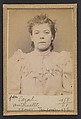 Cazal. Antoinette. 28 ans, née à Salgouz (Cantal). Couturière. Anarchiste. 28/2/94., Alphonse Bertillon (French, 1853–1914), Albumen silver print from glass negative