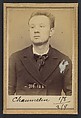 Chaumelin. Odilon. 22 ans, né à Paris VIe. Publiciste. Anarchiste. 24/3/94., Alphonse Bertillon (French, 1853–1914), Albumen silver print from glass negative