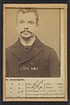 Chericotti. Paul. 35 ans, né à Milan (Italie). Marchand de volailles. Anarchiste/Assoc. de malfaiteurs. 25/3/94., Alphonse Bertillon (French, 1853–1914), Albumen silver print from glass negative