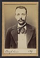Cluzel. Louis. 30 ans, né le 31/8/63 à Bourg-Argental (Loire). Tailleur d'habits. Anarchiste. 2/7/94., Alphonse Bertillon (French, 1853–1914), Albumen silver print from glass negative