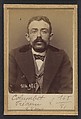 Colombet. Frédéric. 28 ans, né à Prigonnieux (Dordogne). Employé de commerce. Anarchiste. 2/3/94., Alphonse Bertillon (French, 1853–1914), Albumen silver print from glass negative