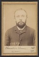 Chevalier. Étienne. 36 ans, né à Gémosac (Charente-Inférieure). Forgeron. Anarchiste. 11/3/94., Alphonse Bertillon (French, 1853–1914), Albumen silver print from glass negative