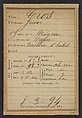 Cros. Jean. 19 ans, né à Négrin (Tarn). Tailleur d'habits. Pas de motif. 8/3/94., Alphonse Bertillon (French, 1853–1914), Albumen silver print from glass negative