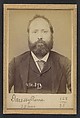Daressy. Pierre. 39 ans, né à Lherme (Haute-Garonne). Cordonnier. Anarchiste. 28/2/94., Alphonse Bertillon (French, 1853–1914), Albumen silver print from glass negative
