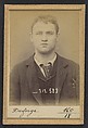 Deforge. Henri, Walter. 19 ans, né à Bruxelles (Belgique). Porteur de journaux. Anarchiste. 6/1/94., Alphonse Bertillon (French, 1853–1914), Albumen silver print from glass negative