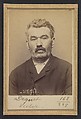 Deguet. Victor, Adonis. 50 ans, né le 27/2/44 à Vuenpont (Aisne). Armurier. Anarchiste. 16/3/94., Alphonse Bertillon (French, 1853–1914), Albumen silver print from glass negative