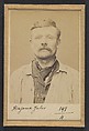 Dejoux. Jules. 46 ans, né le 16/6/48 à La Châtre (Indre). Maçon. Délit de presse. 2/7/94., Alphonse Bertillon (French, 1853–1914), Albumen silver print from glass negative