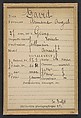 David. Armand, Auguste. 27 ans, né à Gien (Loiret). Faïencier. Anarchiste. 1/3/94., Alphonse Bertillon (French, 1853–1914), Albumen silver print from glass negative