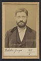 Delabie. Georges. 43 ans, né le 30/10/50 à Ganaches (Somme). Mécanicien. Anarchiste. 2/7/94., Alphonse Bertillon (French, 1853–1914), Albumen silver print from glass negative