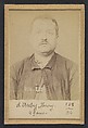 D'Auby. Henri. 48 (ou 49) ans, né à Montmédy (Meuse). Menuisier. Anarchiste. 28/2/94., Alphonse Bertillon (French, 1853–1914), Albumen silver print from glass negative