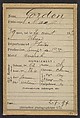 Gordon. Max. 39 ans, né le 20/8/54 à Vilna (Italie). Employé de commerce. Anarchiste. 2/7/94., Alphonse Bertillon (French, 1853–1914), Albumen silver print from glass negative
