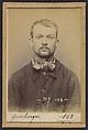 Guerlinger. Pierre. 28 ans, né le 31/5/65 à St-Avold (Moselle). Journalier. Anarchiste. 14/4/94., Alphonse Bertillon (French, 1853–1914), Albumen silver print from glass negative