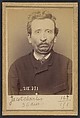 Jacot. Charles, Émile. 36 ans, né à Allenjoie (Doubs). Colporteur Anarchiste. 8/3/94., Alphonse Bertillon (French, 1853–1914), Albumen silver print from glass negative