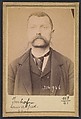 Imhof. Louis, Alfred. 37 ans, né à Mex (Suisse). Journalier. Anarchiste. 1/3/94., Alphonse Bertillon (French, 1853–1914), Albumen silver print from glass negative