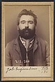 Job. Eugène, François. 31 ans, né à Paris Xle. Chaisier. Anarchiste. 6/3/94., Alphonse Bertillon (French, 1853–1914), Albumen silver print from glass negative