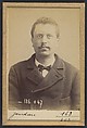 Jourdan. Numa. 30 ans, né le 27/8/61 à Courbevoie (Seine). Teinturier. Anarchiste. 23/4/92., Alphonse Bertillon (French, 1853–1914), Albumen silver print from glass negative