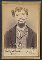 Lapeyre. Louis, Pierre. 29 ans. né à Rodez (Aveyron). Employé. Anarchiste. 10/3/94., Alphonse Bertillon (French, 1853–1914), Albumen silver print from glass negative