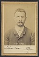 Labrie. Oscar, Alexandre. 33 ans, né à Charenton (Seine). Marchand de vins. Anarchiste. 2/7/94., Alphonse Bertillon (French, 1853–1914), Albumen silver print from glass negative