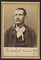 Landschoot. Edouard. 27 ans, né le 6/8/67 à Paris. Bijoutier. Anarchiste. 2/7/94., Alphonse Bertillon (French, 1853–1914), Albumen silver print from glass negative