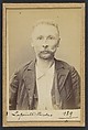 Lapointe. Nicolas, Céleste. 45 ans, né à Marbach (Alsace-Lorraine). Cordonnier. Anarchiste. 2/7/94., Alphonse Bertillon (French, 1853–1914), Albumen silver print from glass negative