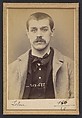 Leleu. Victor, Louis. 29 ans, né le 19/10/64 à Arras (Pas-de-Calais). Anarchiste. 9/1/94., Alphonse Bertillon (French, 1853–1914), Albumen silver print from glass negative
