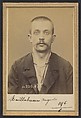 Maillabuau. Auguste, Léon. 30 ans, né le 23/8/93 à Paris Vle. Anarchiste. 2/7/94., Alphonse Bertillon (French, 1853–1914), Albumen silver print from glass negative