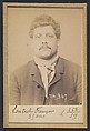Loutrel. François. 37 ans, né à Paris XVlle. Journalier. Anarchiste. 1/3/94., Alphonse Bertillon (French, 1853–1914), Albumen silver print from glass negative