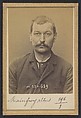 Mainfroy. Albert, Pierre. 41 ans, né le 7/4/52 à Courbevoie (Seine). Imprimeur. Anarchiste. 3/7/94., Alphonse Bertillon (French, 1853–1914), Albumen silver print from glass negative