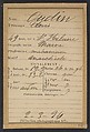 Oudin. Clovis. 49 ans, né à Saint-Hilaire (Marne). Mécanicien. Anarchiste. 2/3/94., Alphonse Bertillon (French, 1853–1914), Albumen silver print from glass negative