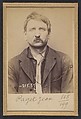 Paget. Jean, Louis. 41 ans, né le 15/7/52 à Thonon (Haute-Savoie). Cordonnier. Anarchiste. 12/3/94., Alphonse Bertillon (French, 1853–1914), Albumen silver print from glass negative