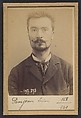 Pemjean. Lucien, Pierre. 32 ans, né à Lyon (Rhône). Publiciste. Anarchiste. 2/1/93., Alphonse Bertillon (French, 1853–1914), Albumen silver print from glass negative