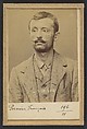 Pernin. François. 34 ans, né le 11/1/60 au Creuzot (Saône-et-Loire). Forgeron. Anarchiste. 2/7/94., Alphonse Bertillon (French, 1853–1914), Albumen silver print from glass negative