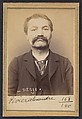 Pivier. Alexandre. 53 ans, né à Rochevan (Savoie). Tailleur d'habits. Anarchiste. 7/3/94., Alphonse Bertillon (French, 1853–1914), Albumen silver print from glass negative