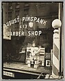 Pingpank Barbershop, 413 Bleecker Street, Manhattan, Berenice Abbott  American, Gelatin silver print