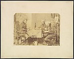 Group of Gentlemen Conversing over a Glass of Wine, William Henry Fox Talbot  British, Salted paper print from paper negative