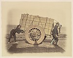 "Shariki," or Cart-Pushing Coolies, Felice Beato  British, born Italy, Albumen silver print from glass negative with applied color