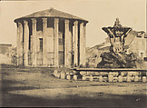 Temple of Vesta and Fountain, Piazza Bocca della Verita, Firmin-Eugène Le Dien  French, Salted paper print from paper negative