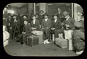 Group of Italians at Ellis Island, New York, Lewis Hine  American, Lantern slide