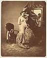 [Nude Before a Mirror], Attributed to Bruno Braquehais (French, 1823–1875), Albumen silver print from glass negative