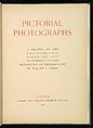 Pictorial Photographs. A Record of the Photographic Salon of 1897. In Seventeen Plates Reproduced in Photogravure, W. Thomas (British), Photogravures