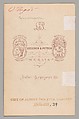 [Oskar Begas], Loescher & Petsch (German, active ca. 1860–90), Albumen silver print