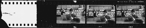 [281 Views of New York Public Library Interiors and Exteriors, Bryant Park, and Studies of Reading Room, Rare Book Room, Visitors, Probably Commissioned for Unpublished Vogue Article, 1949], Walker Evans (American, St. Louis, Missouri 1903–1975 New Haven, Connecticut), Film negative