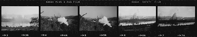 [854 Views of Container Corporation and Bethelehem Steel Industrial Architecture, Chicago Rail Yards, Architecture and Street Scenes, Galena Train Depot and Baggage Wagons, Pittsburgh and Pennsylvania Towns], Walker Evans (American, St. Louis, Missouri 1903–1975 New Haven, Connecticut), Film negative