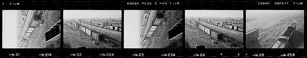 [854 Views of Container Corporation and Bethelehem Steel Industrial Architecture, Chicago Rail Yards, Architecture and Street Scenes, Galena Train Depot and Baggage Wagons, Pittsburgh and Pennsylvania Towns], Walker Evans (American, St. Louis, Missouri 1903–1975 New Haven, Connecticut), Film negative