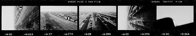 [854 Views of Container Corporation and Bethelehem Steel Industrial Architecture, Chicago Rail Yards, Architecture and Street Scenes, Galena Train Depot and Baggage Wagons, Pittsburgh and Pennsylvania Towns], Walker Evans (American, St. Louis, Missouri 1903–1975 New Haven, Connecticut), Film negative