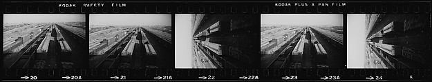 [854 Views of Container Corporation and Bethelehem Steel Industrial Architecture, Chicago Rail Yards, Architecture and Street Scenes, Galena Train Depot and Baggage Wagons, Pittsburgh and Pennsylvania Towns], Walker Evans (American, St. Louis, Missouri 1903–1975 New Haven, Connecticut), Film negative