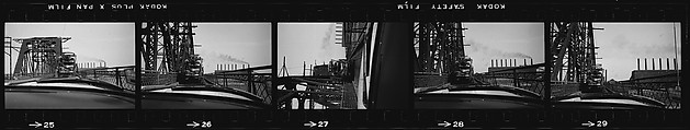 [854 Views of Container Corporation and Bethelehem Steel Industrial Architecture, Chicago Rail Yards, Architecture and Street Scenes, Galena Train Depot and Baggage Wagons, Pittsburgh and Pennsylvania Towns], Walker Evans (American, St. Louis, Missouri 1903–1975 New Haven, Connecticut), Film negative