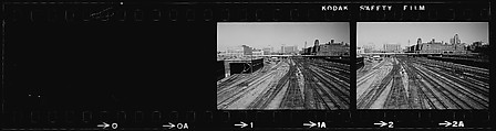 [854 Views of Container Corporation and Bethelehem Steel Industrial Architecture, Chicago Rail Yards, Architecture and Street Scenes, Galena Train Depot and Baggage Wagons, Pittsburgh and Pennsylvania Towns], Walker Evans (American, St. Louis, Missouri 1903–1975 New Haven, Connecticut), Film negative