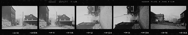 [854 Views of Container Corporation and Bethelehem Steel Industrial Architecture, Chicago Rail Yards, Architecture and Street Scenes, Galena Train Depot and Baggage Wagons, Pittsburgh and Pennsylvania Towns], Walker Evans (American, St. Louis, Missouri 1903–1975 New Haven, Connecticut), Film negative
